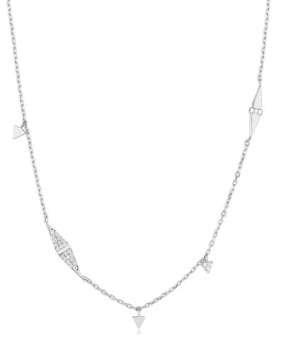 Ania Haie Silver Geometric Sparkle Chain Necklace