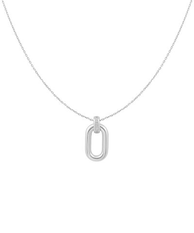 Ania Haie Silver Oval Hoop Pendant Necklace