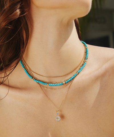 Alternative view of Ania Haie Gold Lab Created Turquoise Necklace