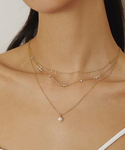 Alternative view of Ania Haie Gold Sparkling Bezel CZ Station Necklace