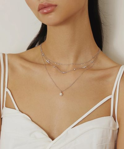 Alternative view of Ania Haie Silver Pearl Drop Pendant Necklace