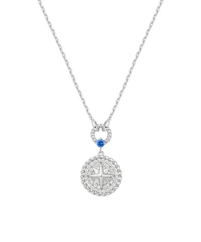Ania Haie Silver Eight-Pointed Star Signet Necklace