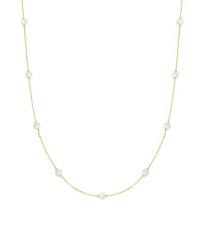 Ania Haie Gold Shell Pearl Station Chain Necklace