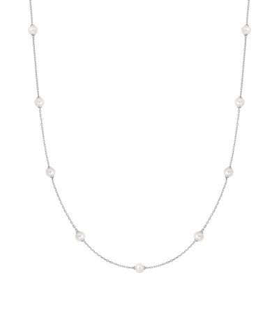 Ania Haie Silver Shell Pearl Station Chain Necklace