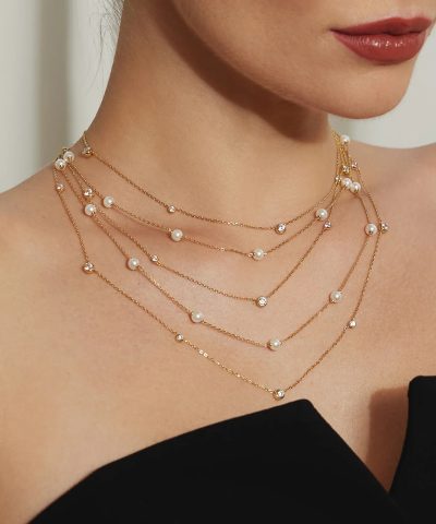 Alternative view of Ania Haie Gold Shell Pearl Station Chain Necklace