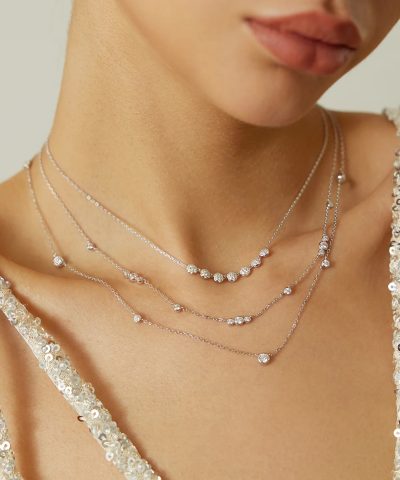 Alternative view of Ania Haie Silver Bezel CZ Station Necklace