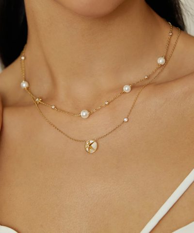 Alternative view of Ania Haie Gold Starry MOP Necklace