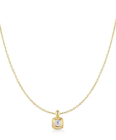 Ania Haie Gold Modern Bezel-Set Solitaire Necklace