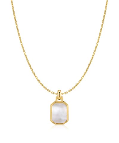 Ania Haie Gold Square Mother-of-Pearl Necklace