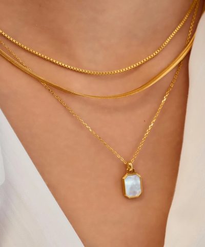 Alternative view of Ania Haie Gold Square Mother-of-Pearl Necklace