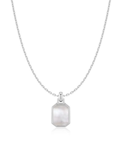 Ania Haie Silver Square Mother-of-Pearl Necklace