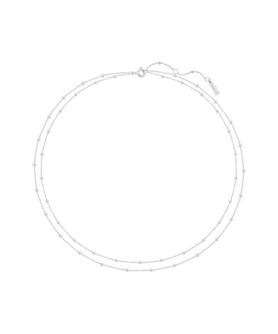 Ania Haie Silver Double Chain Bead Necklace