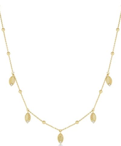 Ania Haie Gold Leaf Station Necklace