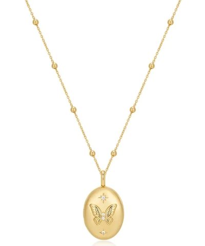Ania Haie Gold Butterfly Locket Necklace