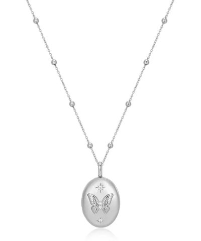 Ania Haie Silver Butterfly Locket Necklace