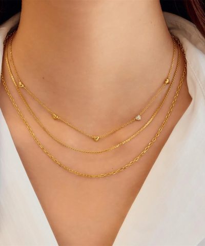 Alternative view of Ania Haie Gold Pavé Puffed Heart Station Necklace