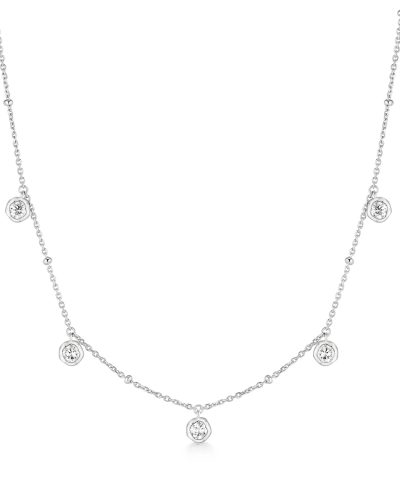 Ania Haie Silver Molten Bezel-Set Droplet Station Necklace