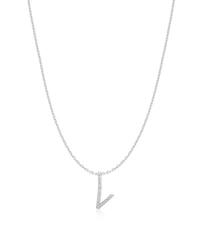 Ania Haie Silver Letter V Initial Necklace