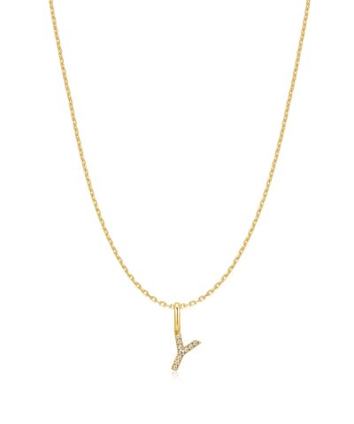 Ania Haie Gold Letter Y Initial Necklace