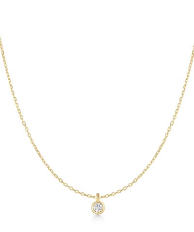 Ania Haie Gold Classic Bezel-Set Solitaire Necklace