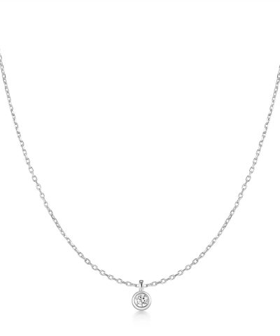 Ania Haie Silver Classic Bezel-Set Solitaire Necklace