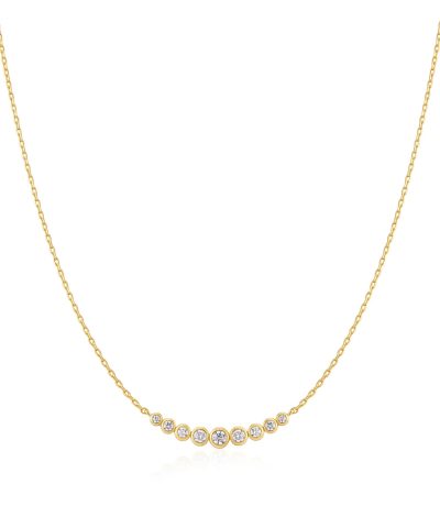 Ania Haie Gold Graduated Bezel-Set Necklace