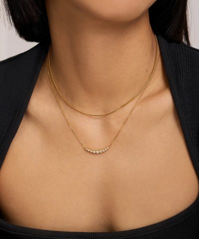 Alternative view of Ania Haie Gold Graduated Bezel-Set Necklace