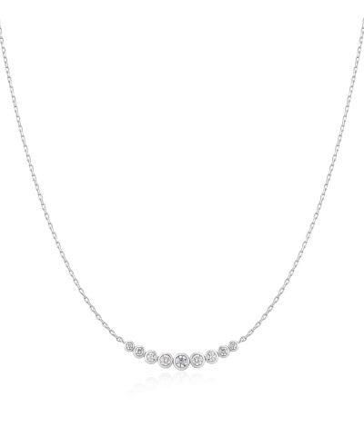 Ania Haie Silver Graduated Bezel-Set Necklace