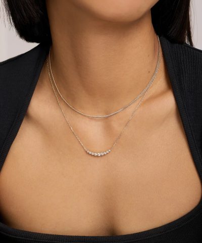 Alternative view of Ania Haie Silver Graduated Bezel-Set Necklace
