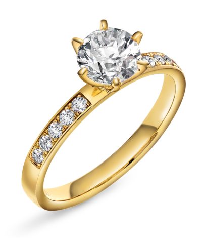 The crown ring gull LAB diamanter 1,20 ct.