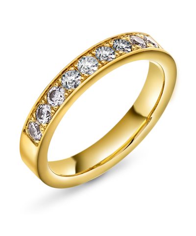 Radiant ring gull LAB diamanter 0,54 ct.