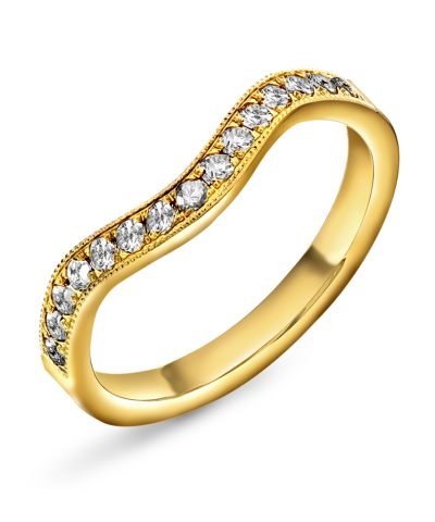 Fairytale ring gull LAB diamanter 0,30 ct.