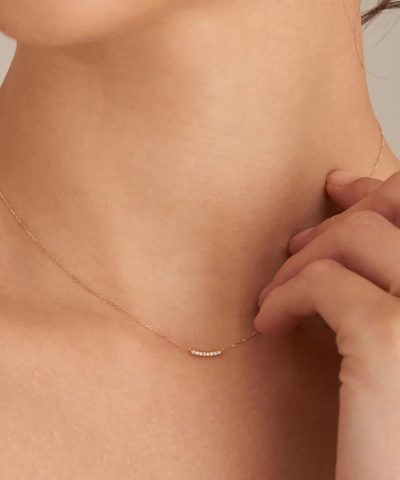 Alternative view of Ania Haie 14kt Gold Magma Curve Diamond Necklace