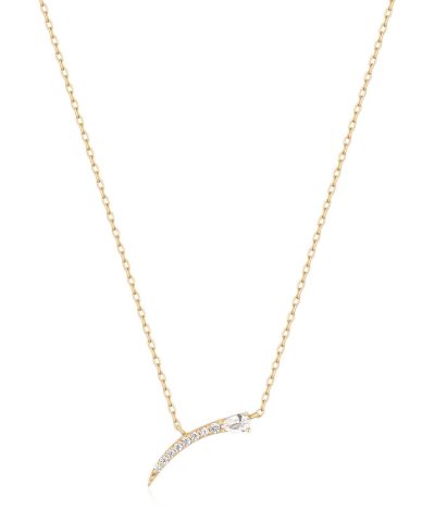 Ania Haie 14kt Gold White Sapphire Bar Pendant Necklace