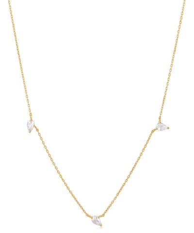 Ania Haie 14kt Gold White Sapphire Drop Necklace