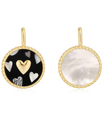Ania Haie Gold Heart Enamel and Mother of Pearl Charm