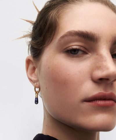 Alternative view of PDPaola Sodalite Jupiter Single Hoop Earring