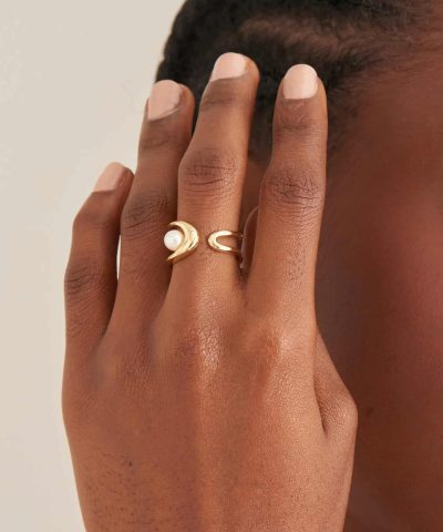 Alternative view of Ania Haie Gold Pearl Sculpted Adjustable Ring