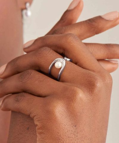 Alternative view of Ania Haie Silver Pearl Sculpted Adjustable Ring