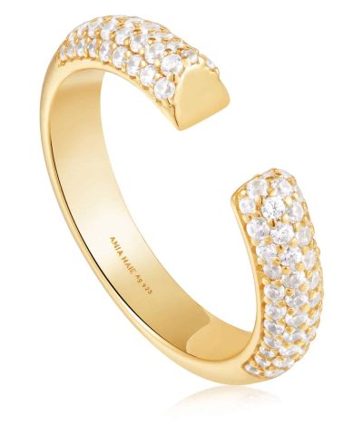 Ania Haie Gold Pavé Adjustable Ring