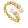 Ania Haie Gold Pearl Sparkle Wrap Ring