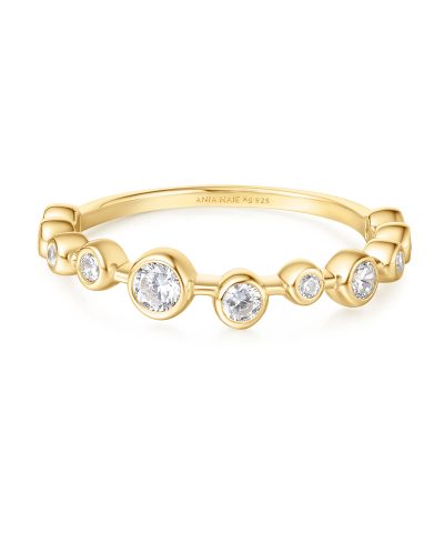 Ania Haie Gold Bezel CZ Zig-Zag Ring