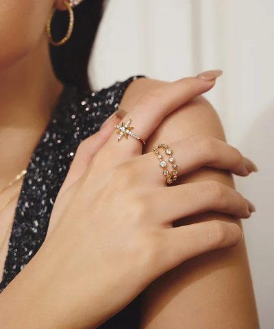 Alternative view of Ania Haie Gold Eight-Pointed Star Signet Ring