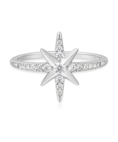 Ania Haie Silver Eight-Pointed Star Signet Ring