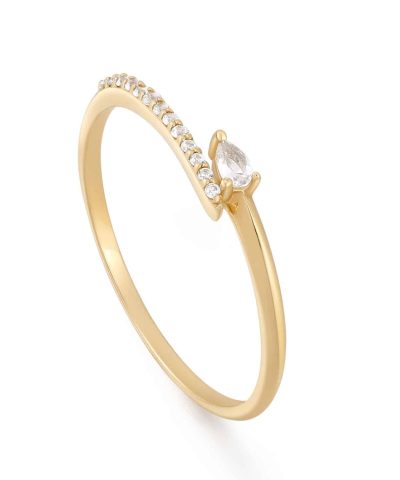 Ania Haie 14kt Gold White Sapphire Wrap Ring