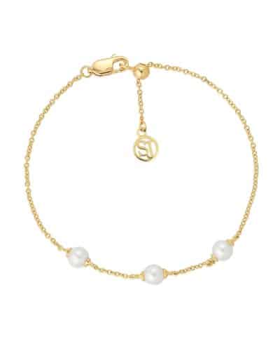 Sif Jakobs Bracelet Padua Tre - 18k Gold Plated, With Freshwater Pearls