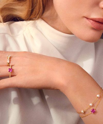 Alternative view of Sif Jakobs Bracelet Padua Tre - 18k Gold Plated, With Freshwater Pearls