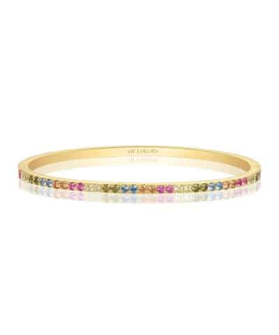 Sif Jakobs Bangle Ellisse - 18k Gold Plated, With Multicoloured Zirconia