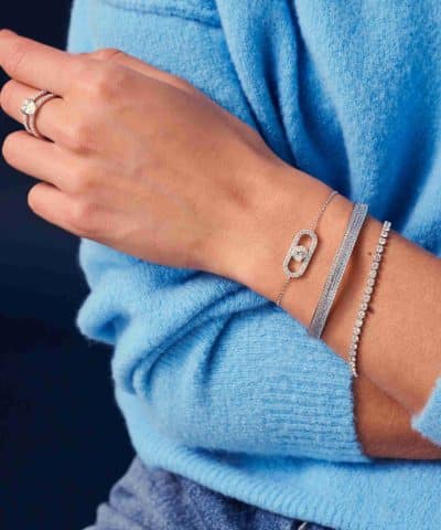 Alternative view of Sif Jakobs Bangle Feline Concavo - With White Zirconia