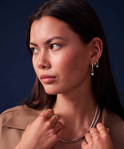 Alternative view of Sif Jakobs Hoop Charm Ghiera Uno - 18k Gold Plated, With White Zirconia